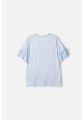 Camiseta De Frozen Manga Corta Azul Cielo Para Niña 6