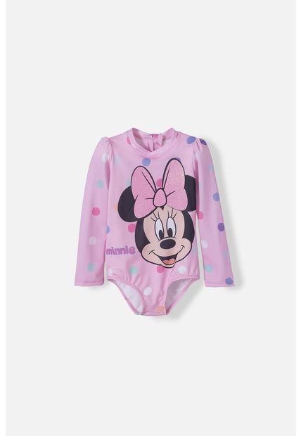 Vestido Baño Minnie Mouse Rosado Para Niña 2T A 5T 3T
