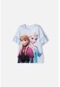 Camiseta De Frozen Manga Corta Azul Cielo Para Niña 4 de Disney