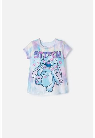 Camiseta De Stitch Multicolor Manga Corta Para Niña 2T A 5T 5T Disney