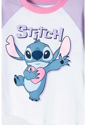 Pijama De Stitch Multicolor De Manga Corta Para Niña 2T A 5T 2T