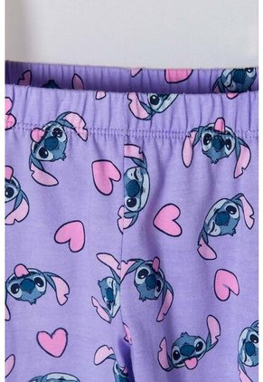 Pijama De Stitch Multicolor De Manga Corta Para Niña 2T A 5T 2T