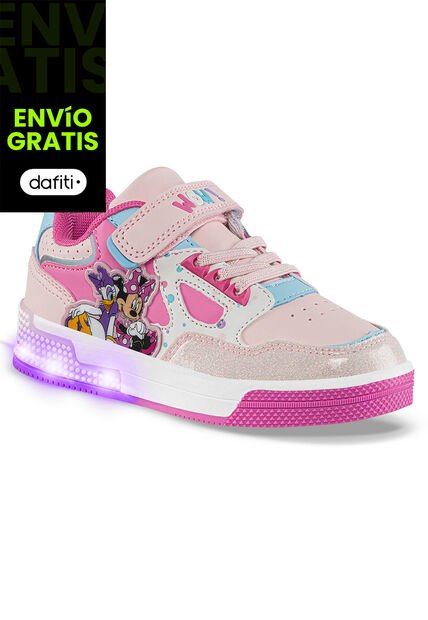 Tenis Con Luces Mouse Esker Rosa Disney Para Niño
