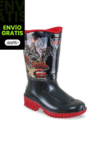 Botas Lluvia Sherman Cars Negro-Rojo Para Niño Disney Disney