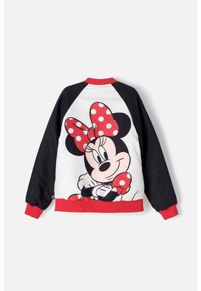 Chaqueta De Minnie Mouse Con Cierre Blanco Y Rojo Para Niña 10