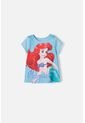 Camiseta De La Sirenita Manga Corta Azul Para Niña 2T A 5T 2T de Disney