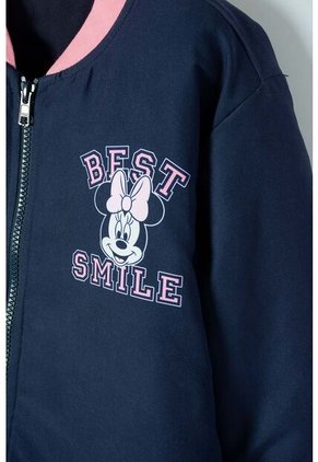 Chaqueta De Minnie Mouse Azul Con Ajuste De Cierre Para Niña 10