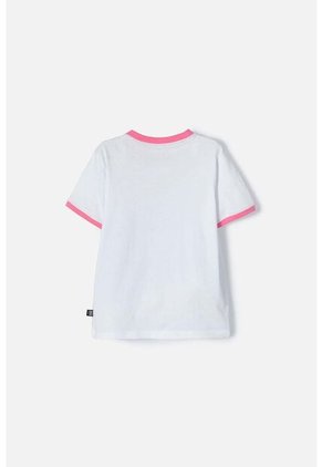 Camiseta De Stitch Blanca Estampada En Frente Para Niña 4