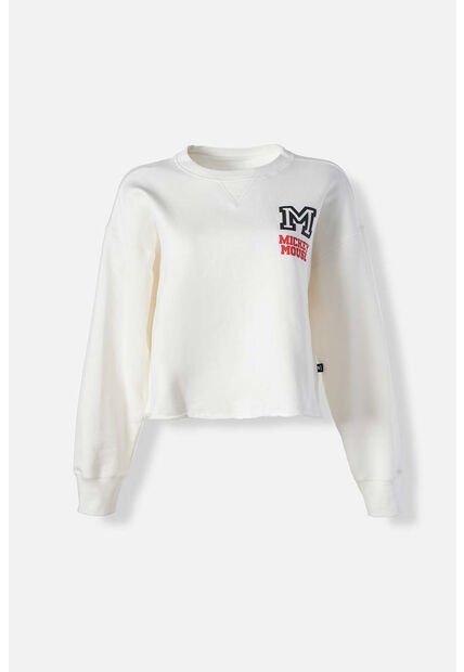 Buzo De Mickey Mouse Marfil Cerrado Para Mujer S
