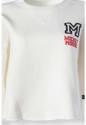 Buzo De Mickey Mouse Marfil Cerrado Para Mujer S