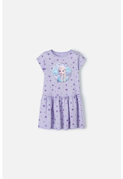 Vestido De Frozen Corto Morado Para Niña 2T A 5T 2T