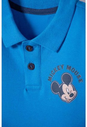 Camiseta Tipo Polo De Mickey Mouse Azul Tipo Polo Para Niño 2T A 5T 3T