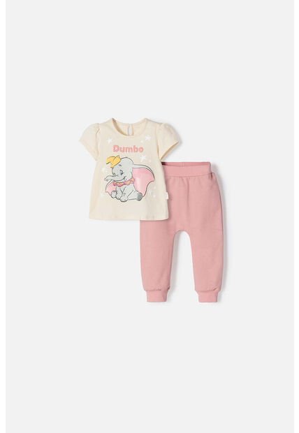 Conjunto De Dumbo Manga Corta Para Bebé Niña 18-24