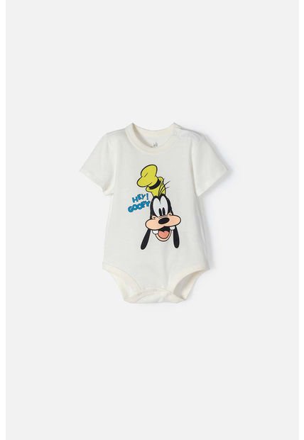 Body De Goofy Marfil Con Ajuste En Entrepierna Para Bebé Niño 6-9