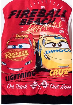 Chaqueta De Cars Con Cierre Roja Y Blanca Para Niño 3T