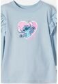 Camiseta De Stitch Azul Manga Larga Para Niña 2T A 5T 4T de Disney