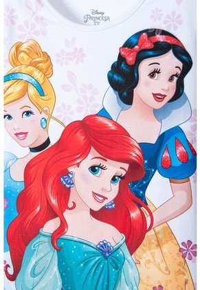 Camiseta De Princesas Manga Corta Blanca Para Niña 8