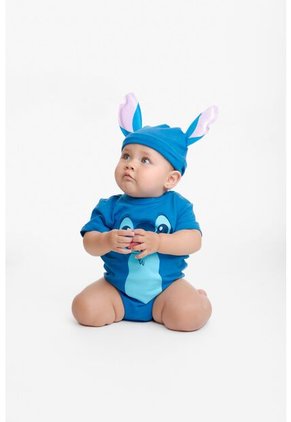 Body De Stitch Con Gorro Azul Para Bebé Niña 3-6