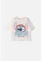 Camiseta De Stitch Y Capybara Manga Corta Marfil Para Niña 8 de Disney