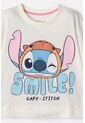 Camiseta De Stitch Y Capybara Manga Corta Marfil Para Niña 8 de Disney