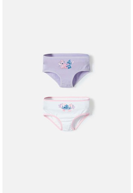 Pack X2 Panties De Stitch Rosado Y Morado Para Niña 2T A 5T 4T