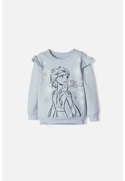 Buzo De Frozen Cerrado Azul Para Niña 2T A 6T 4T