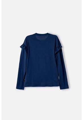 Camiseta De Stitch Y Capybara Manga Larga Azul Para Niña 10