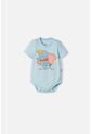 Body De Dumbo Manga Corta Azul Para Bebé Niña 12-18 de Disney