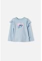 Camiseta De Stitch Azul Manga Larga Para Niña 2T A 5T 4T de Disney