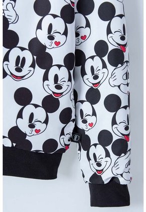 Buzo De  Mickey Mouse Con Capucha Negro, Blanco Y Rojo Para Niña 6