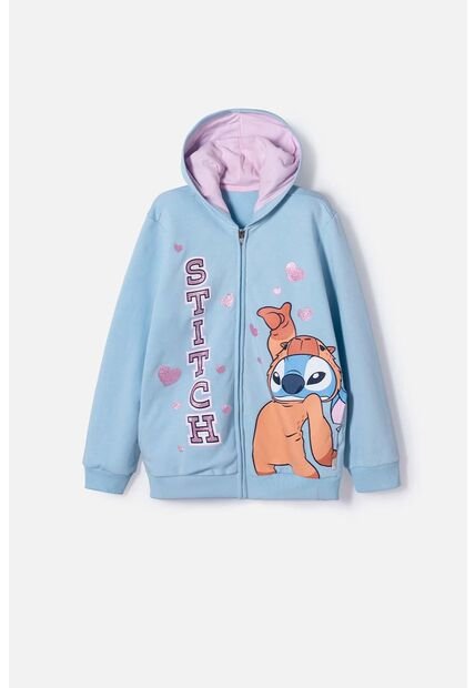 Buzo De Stitch Y Capybara Con Capucha Azul Para Niña 8