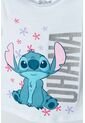 Conjunto De Stitch Blanco Y Azul Con Camiseta Manga Corta Para Niña 2T A 5T 4T de Disney