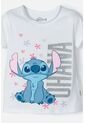Conjunto De Stitch Blanco Y Azul Con Camiseta Manga Corta Para Niña 2T A 5T 4T de Disney