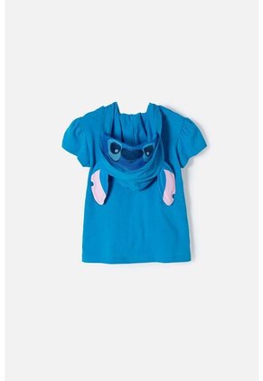 Camiseta De Stitch Con Capucha Azul Para Niña 2T A 5T 5T