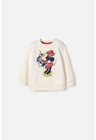 Buzo De Minnie Mouse Cerrado Marfil Para Bebé Niña 3-6 Disney