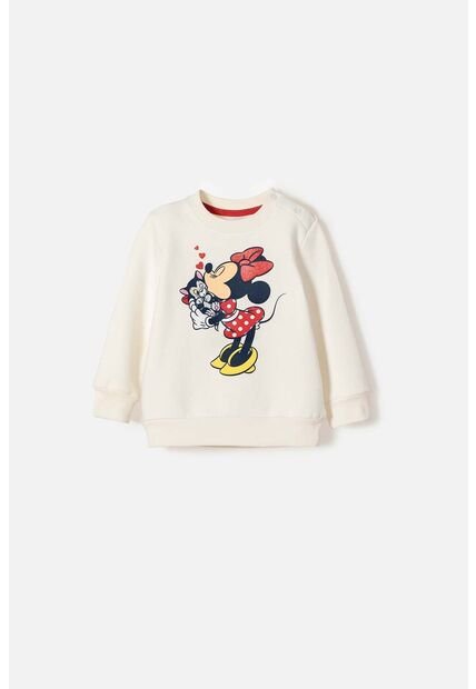 Buzo De Minnie Mouse Cerrado Marfil Para Bebé Niña 3-6