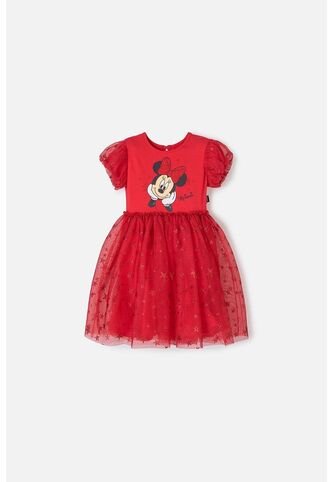 Vestido De Minnie Mouse Rojo Estampado En Frente Para Niña 2T A 5T 5T Disney