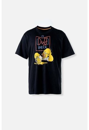 Camiseta De Los Simpson Negra Manga Corta Para Hombre M