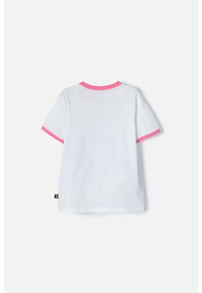 Camiseta De Stitch Blanca Estampada En Frente Para Niña 10