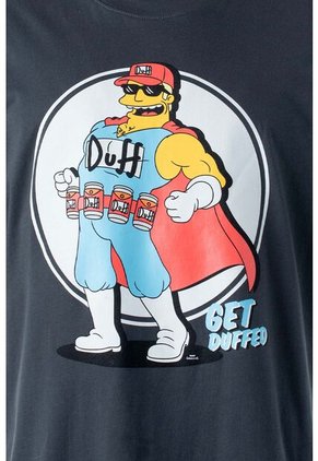 Camiseta De Los Simpson Manga Corta Gris Para Hombre S