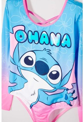 Vestido De Baño De Stitch  Manga Larga Multicolor Para Niña 4