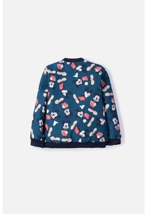 Chaqueta De Mickey Mouse Azul Oscura Con Estampado Allover Para Niño 2T A 5T 3T