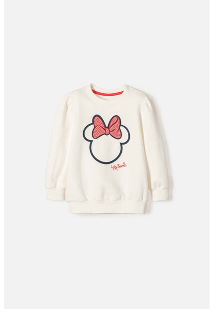 Buzo De Minnie Mouse Cerrado Marfil Para Niña 2T A 5T 3T