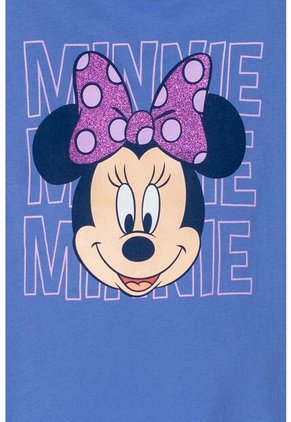 Camiseta De Minnie Mouse Azul Manga Corta Para Niña 2T A 5T 3T