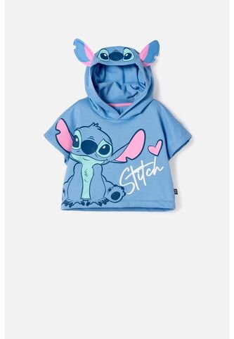 Camiseta De Stitch Con Capucha Azul Para Niña 10 Disney