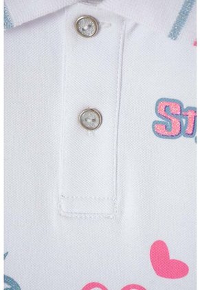 Camiseta Tipo Polo De Stitch Blanca Tipo Polo Para Niña 4
