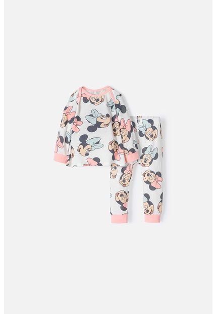 Pijama De Minnie Mouse Multicolor Con Pantalón Largo Para Bebé Niña 3-6