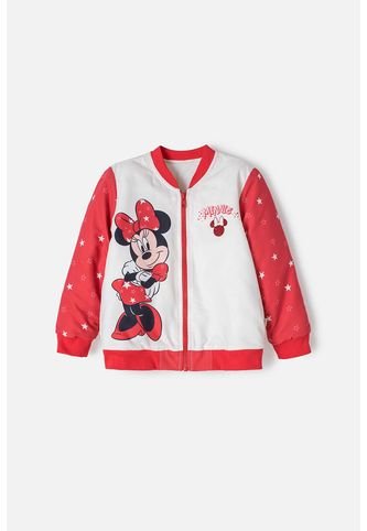 Chaqueta De Minnie Mouse Con Cierre Marfil Y Rojo Para Niña 2T A 5T 2T Disney