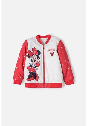 Chaqueta De Minnie Mouse Con Cierre Marfil Y Rojo Para Niña 2T A 5T 3T