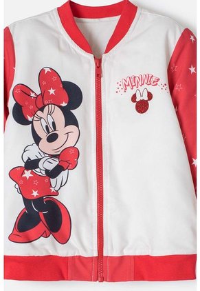 Chaqueta De Minnie Mouse Con Cierre Marfil Y Rojo Para Niña 2T A 5T 3T